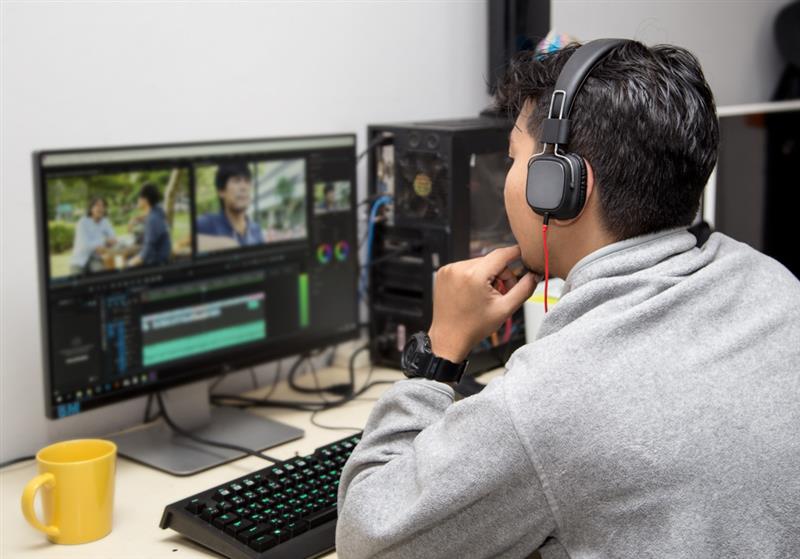 filmmaker editing scenes in post-production